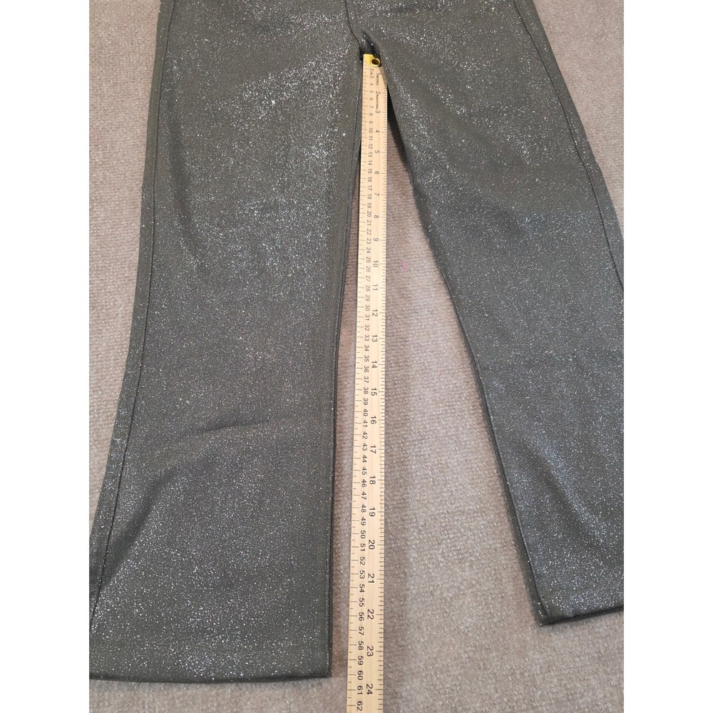 Paige Claudine High Rise Ankle Flare Jeans Metallic Olive Green Size 28 - Picture 3 of 8